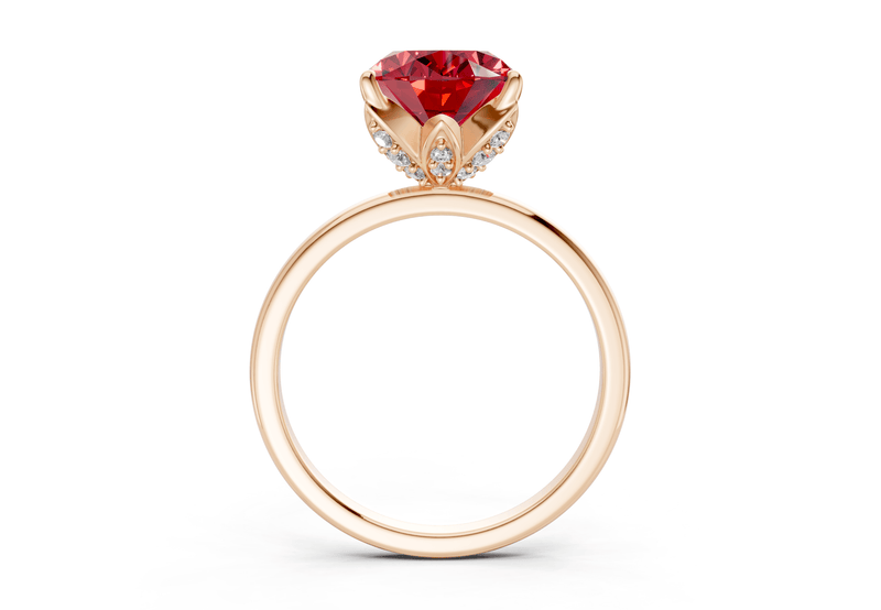 Skye Ruby Gemstone Solitaire Oval Cut 1.8mm Engagement Ring - Ring Premier