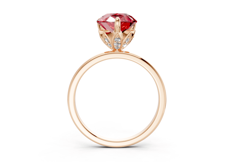 Skye Ruby Gemstone Solitaire Pear Cut 1.8mm Engagement Ring - Ring Premier