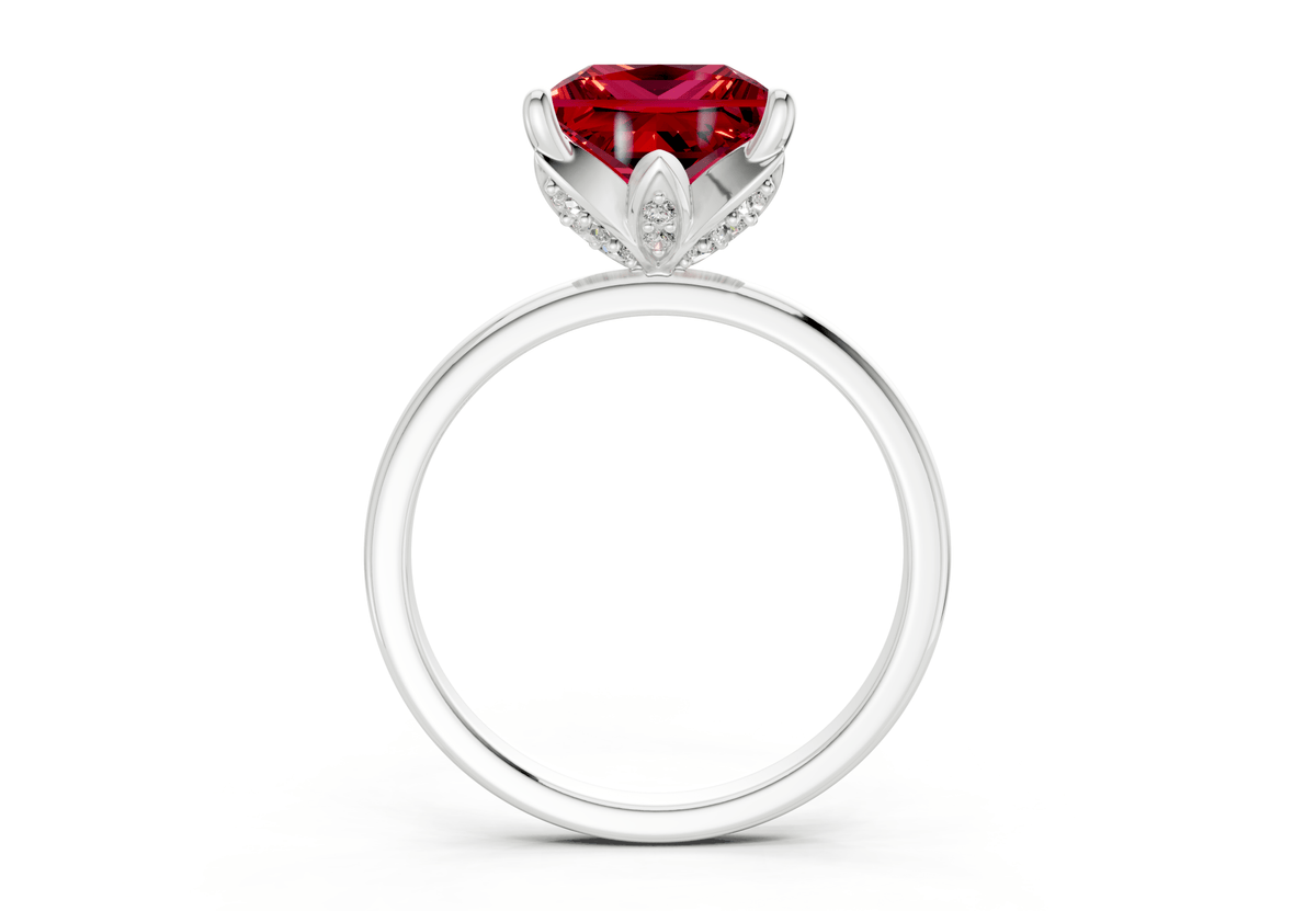 Skye Ruby Gemstone Solitaire Princess Cut 1.8mm Engagement Ring