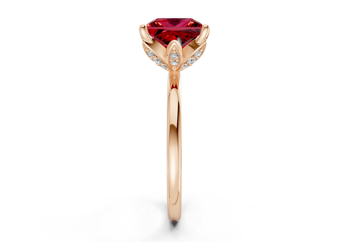 Skye Ruby Gemstone Solitaire Princess Cut 1.8mm Engagement Ring
