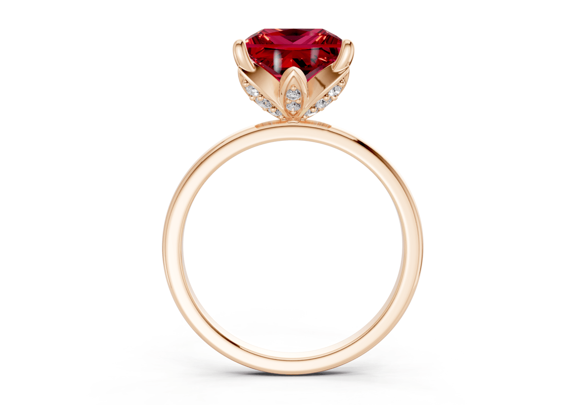 Skye Ruby Gemstone Solitaire Princess Cut 1.8mm Engagement Ring