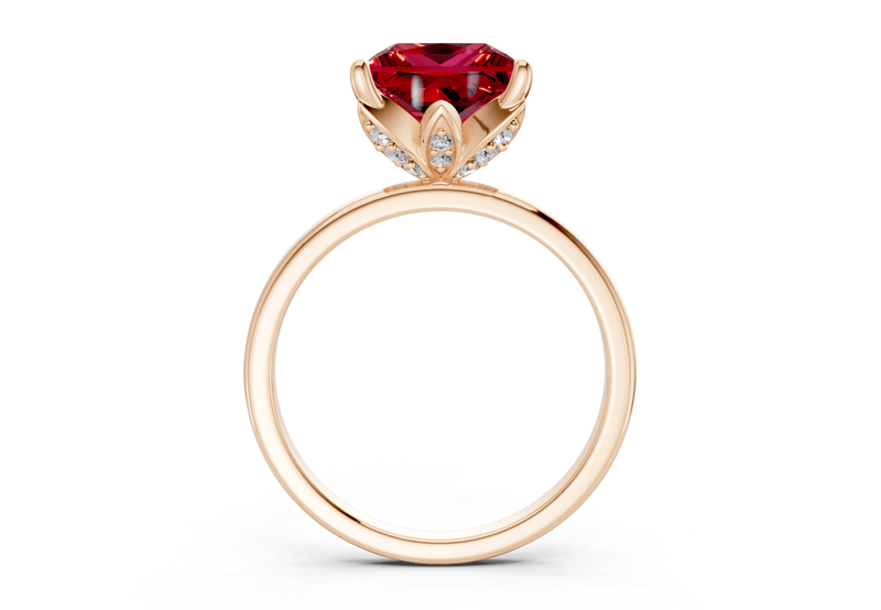 Skye Ruby Gemstone Solitaire Princess Cut 1.8mm Engagement Ring - Ring Premier