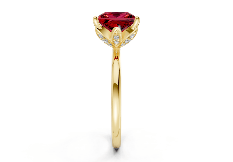 Skye Ruby Gemstone Solitaire Princess Cut 1.8mm Engagement Ring - Ring Premier