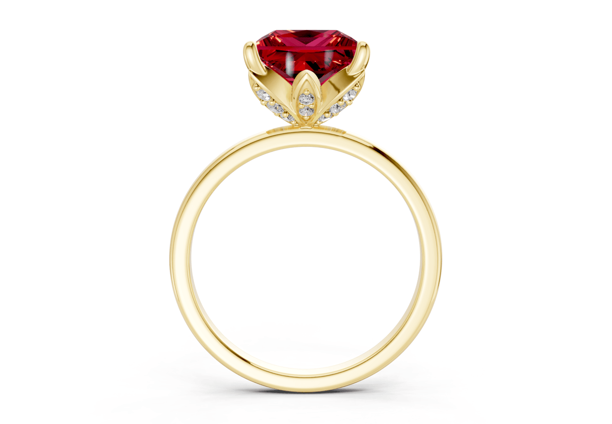 Skye Ruby Gemstone Solitaire Princess Cut 1.8mm Engagement Ring
