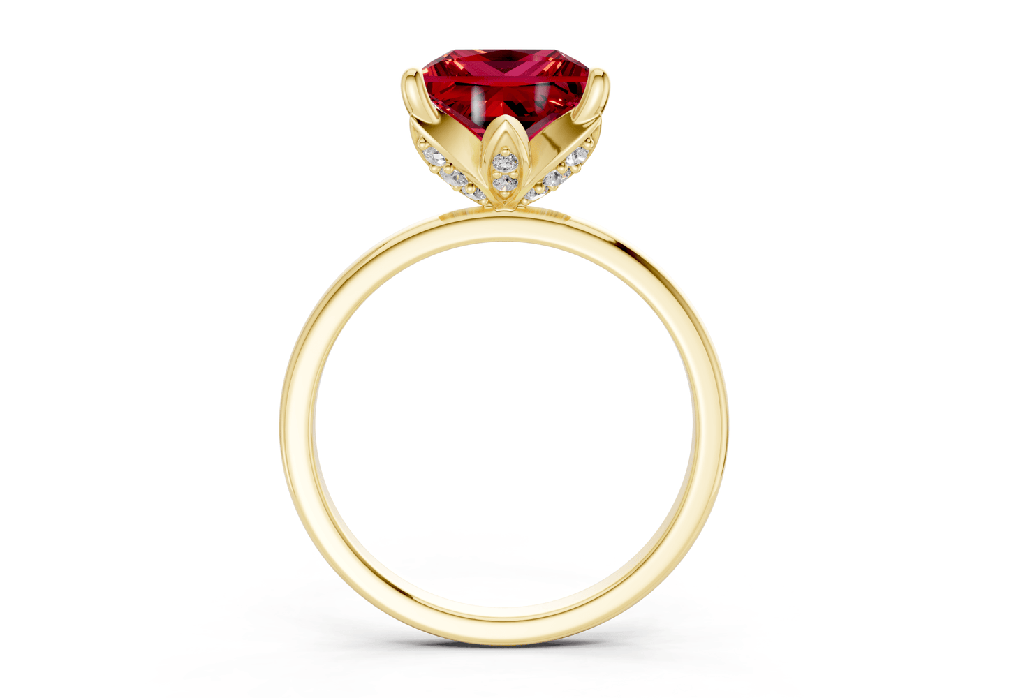 Skye Ruby Gemstone Solitaire Princess Cut 1.8mm Engagement Ring - Ring Premier