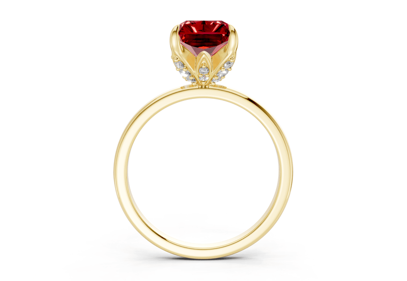 Skye Ruby Gemstone Solitaire Radiant Cut 1.8mm Engagement Ring