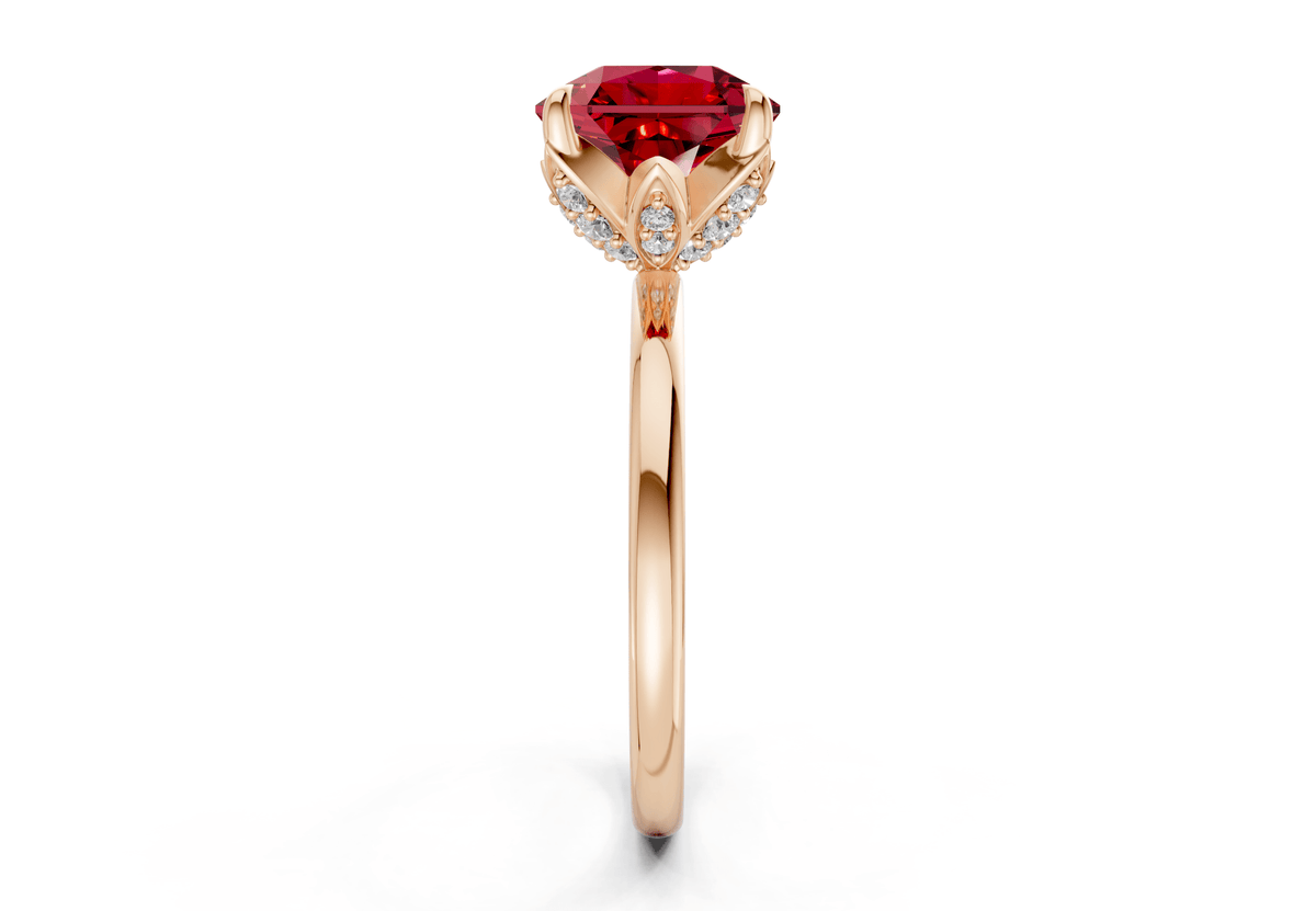 Skye Ruby Gemstone Solitaire Radiant Squareuare Cut 1.8mm Engagement Ring