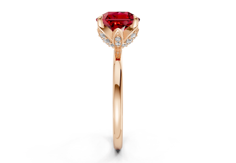 Skye Ruby Gemstone Solitaire Radiant Squareuare Cut 1.8mm Engagement Ring - Ring Premier
