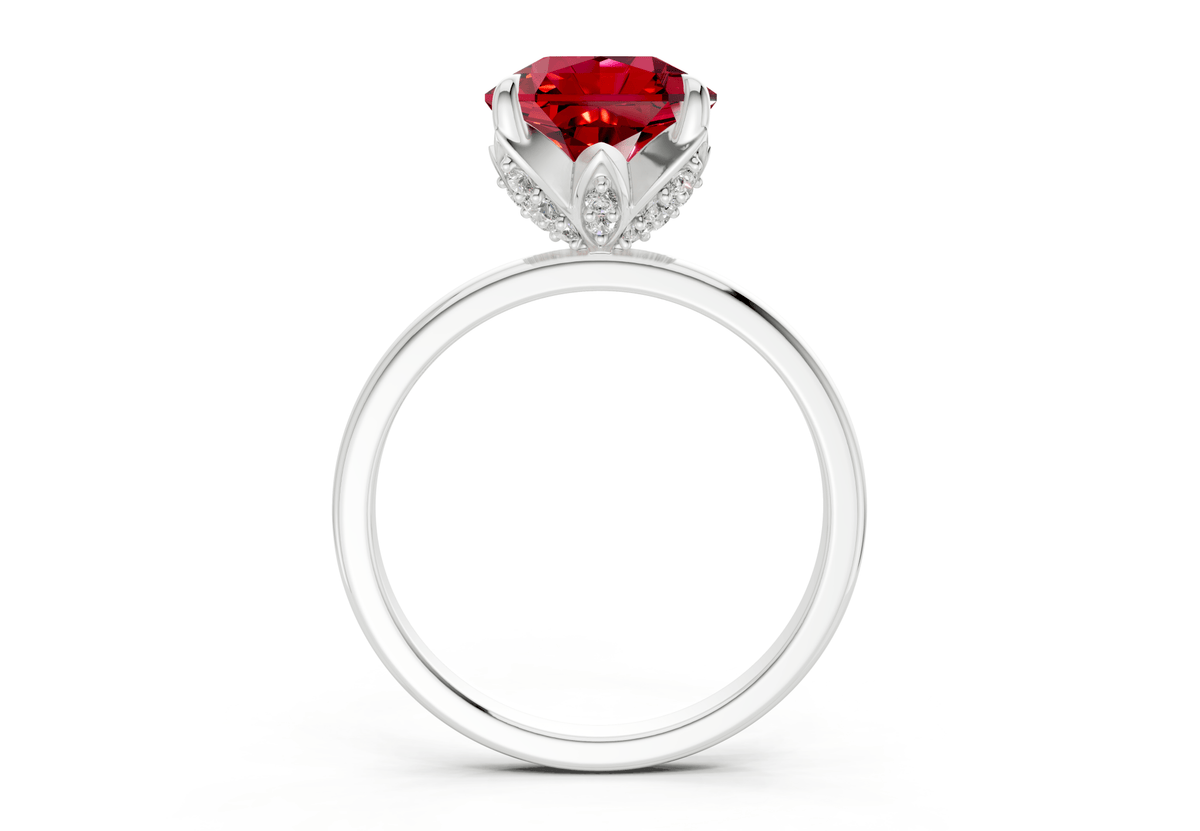 Skye Ruby Gemstone Solitaire Radiant Squareuare Cut 1.8mm Engagement Ring