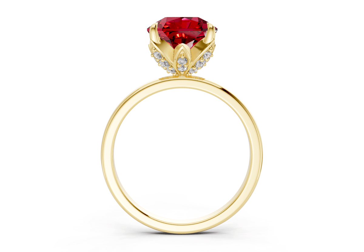 Skye Ruby Gemstone Solitaire Radiant Squareuare Cut 1.8mm Engagement Ring