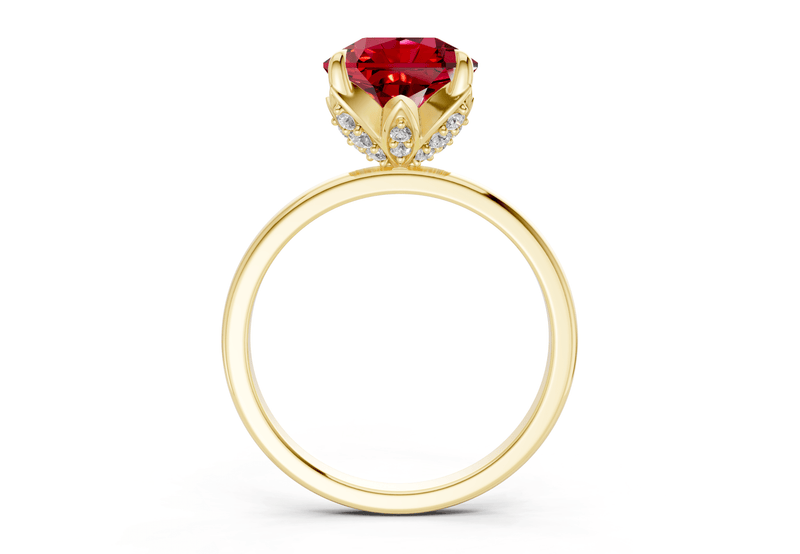 Skye Ruby Gemstone Solitaire Radiant Squareuare Cut 1.8mm Engagement Ring