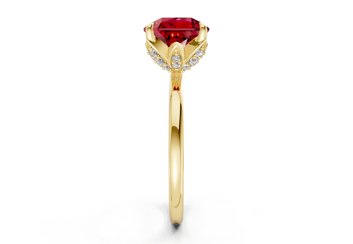 Skye Ruby Gemstone Solitaire Radiant Squareuare Cut 1.8mm Engagement Ring