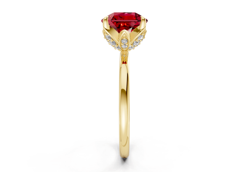 Skye Ruby Gemstone Solitaire Radiant Squareuare Cut 1.8mm Engagement Ring - Ring Premier