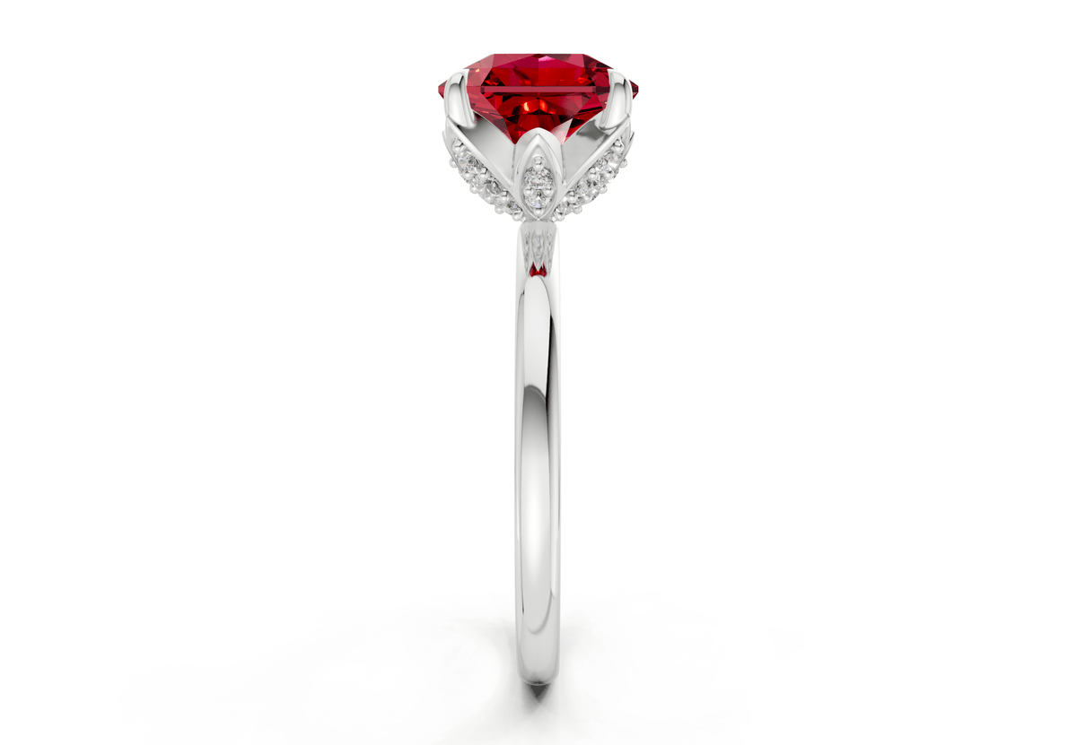 Skye Ruby Gemstone Solitaire Radiant Squareuare Cut 1.8mm Engagement Ring