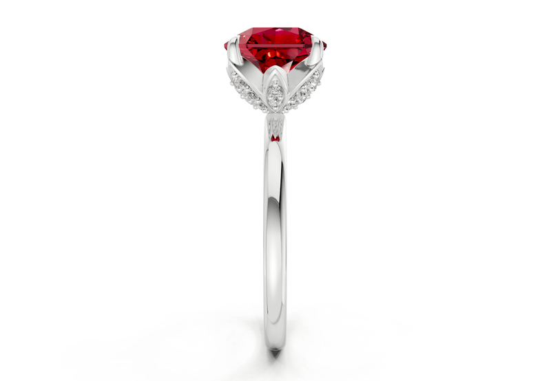 Skye Ruby Gemstone Solitaire Radiant Squareuare Cut 1.8mm Engagement Ring - Ring Premier