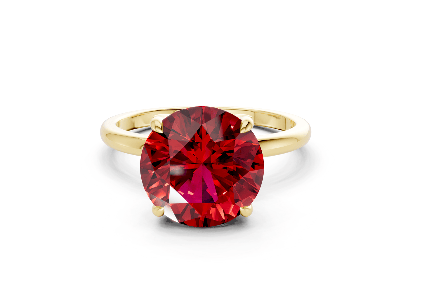 Skye Ruby Gemstone Solitaire Round Cut 1.8mm Engagement Ring - Ring Premier