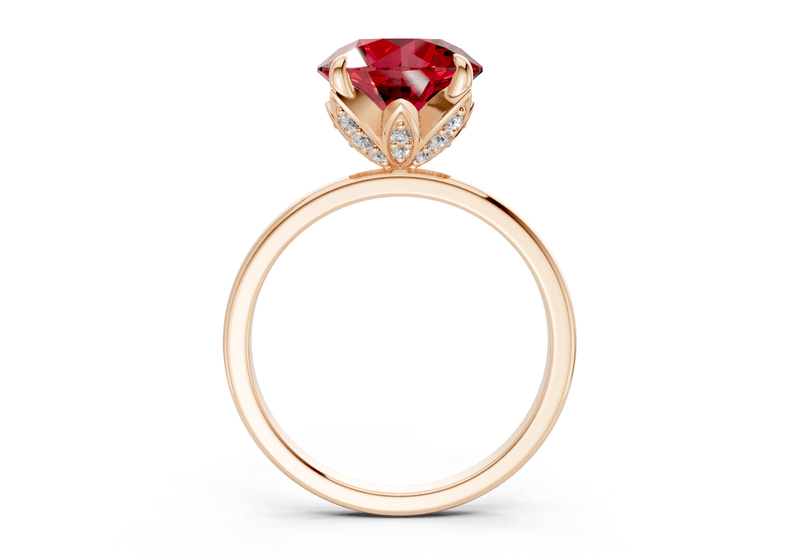 Skye Ruby Gemstone Solitaire Round Cut 1.8mm Engagement Ring - Ring Premier