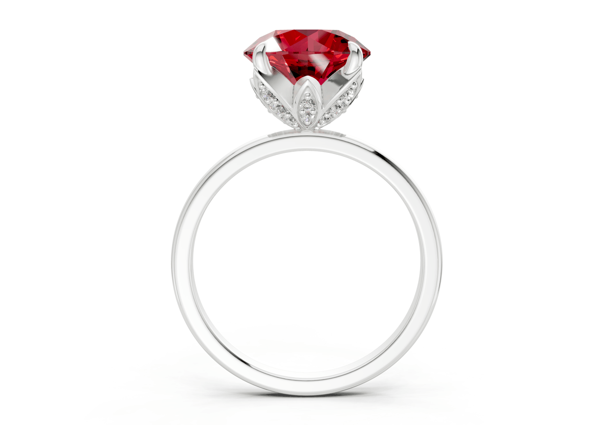 Skye Ruby Gemstone Solitaire Round Cut 1.8mm Engagement Ring
