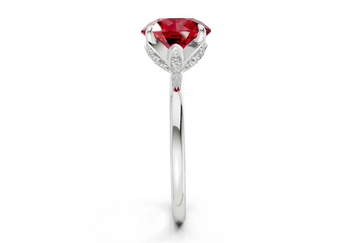 Skye Ruby Gemstone Solitaire Round Cut 1.8mm Engagement Ring