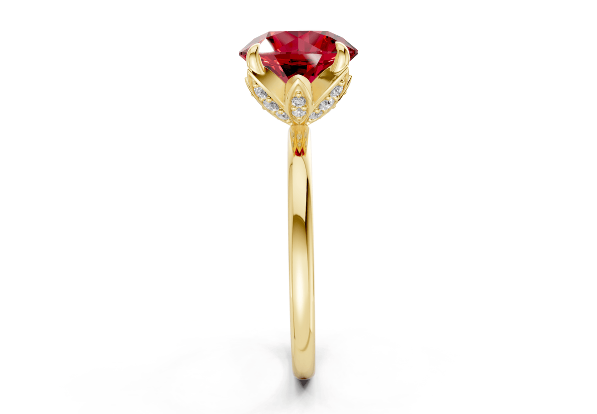 Skye Ruby Gemstone Solitaire Round Cut 1.8mm Engagement Ring