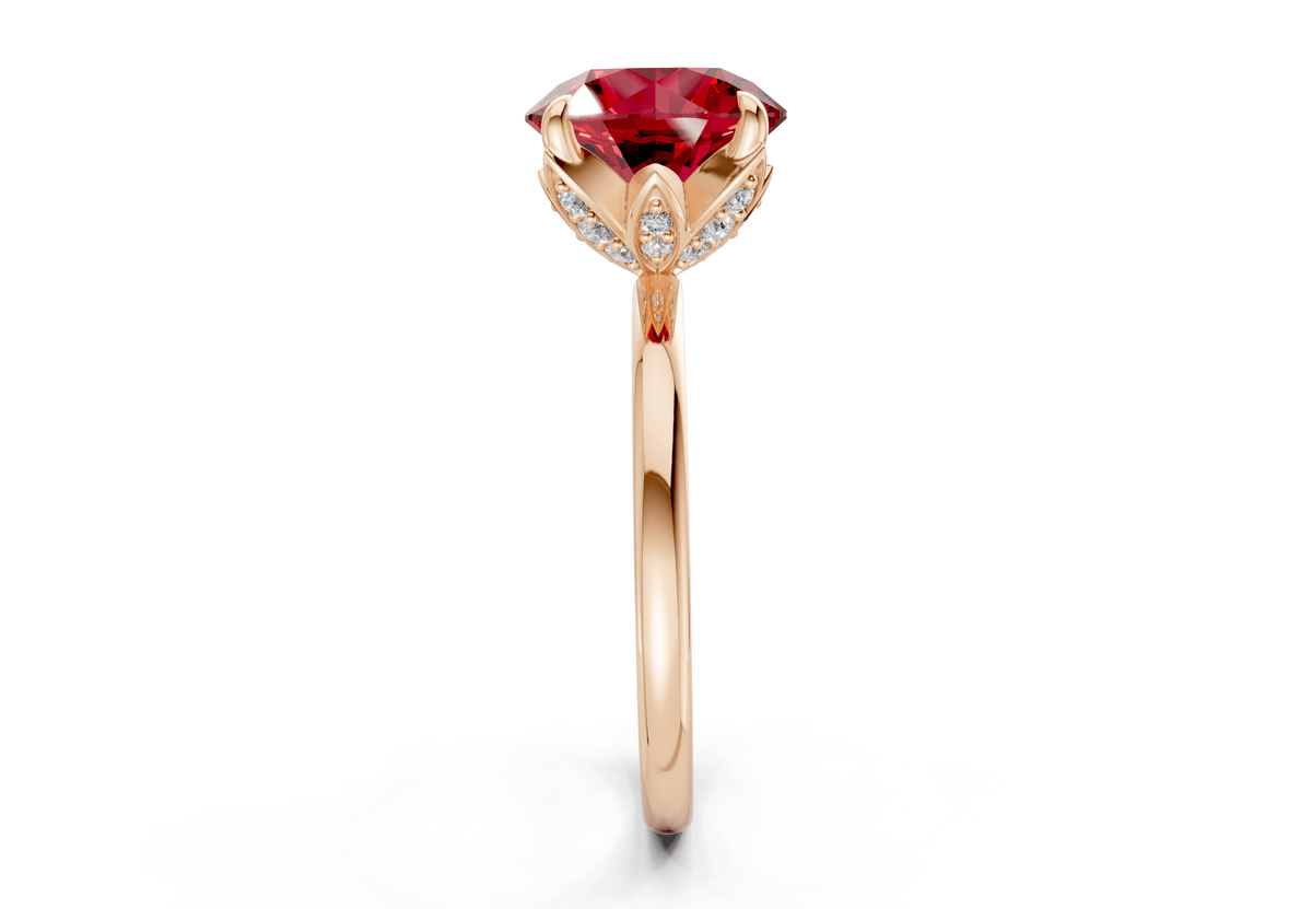 Skye Ruby Gemstone Solitaire Round Cut 1.8mm Engagement Ring