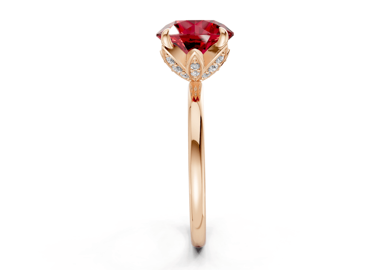 Skye Ruby Gemstone Solitaire Round Cut 1.8mm Engagement Ring - Ring Premier