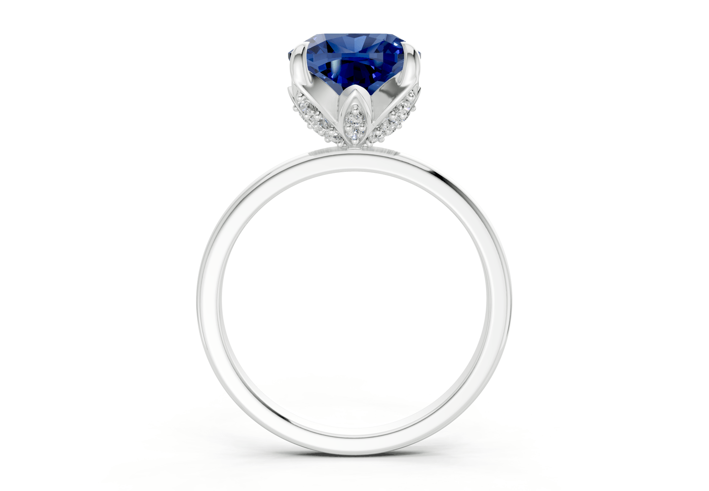 Skye Sapphire Gemstone Solitaire Cushion Squareuare Cut 1.8mm Engagement Ring