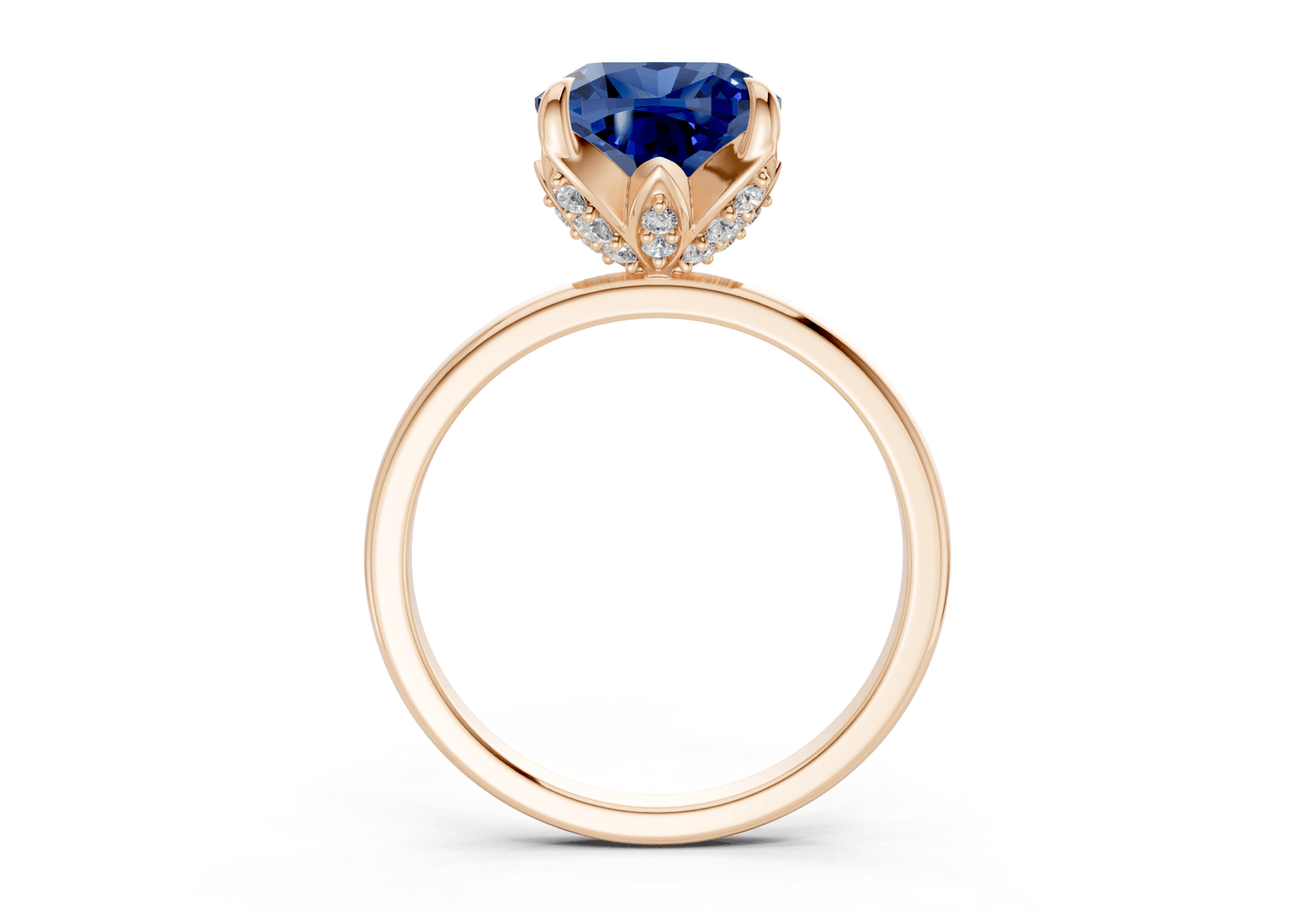 Skye Sapphire Gemstone Solitaire Cushion Squareuare Cut 1.8mm Engagement Ring