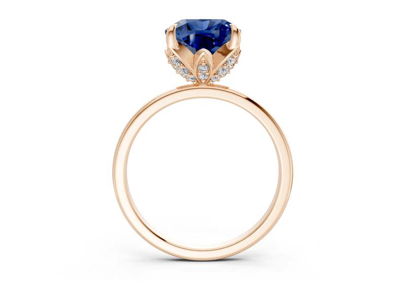 Skye Sapphire Gemstone Solitaire Cushion Squareuare Cut 1.8mm Engagement Ring - Ring Premier