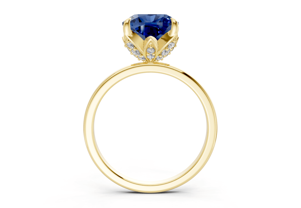Skye Sapphire Gemstone Solitaire Cushion Squareuare Cut 1.8mm Engagement Ring