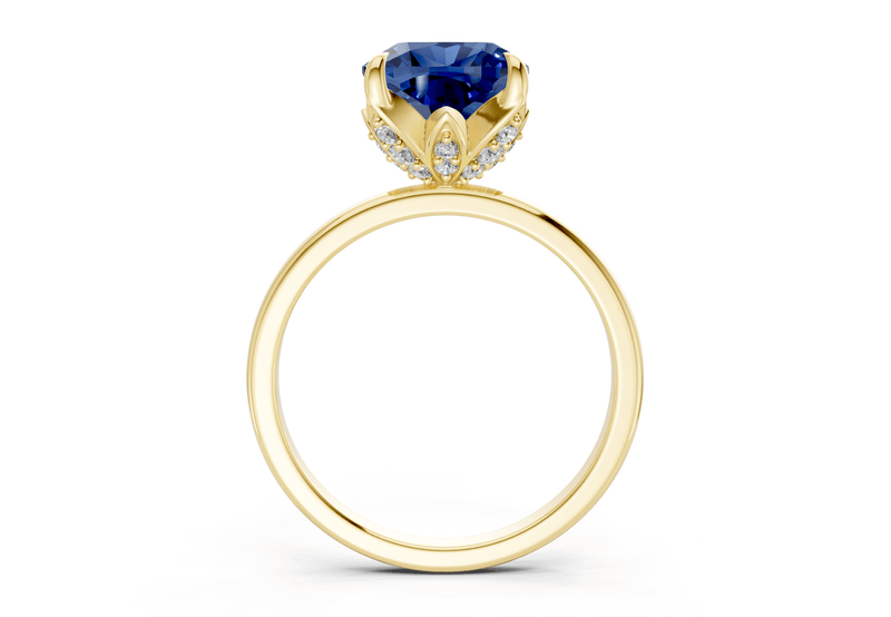 Skye Sapphire Gemstone Solitaire Cushion Squareuare Cut 1.8mm Engagement Ring