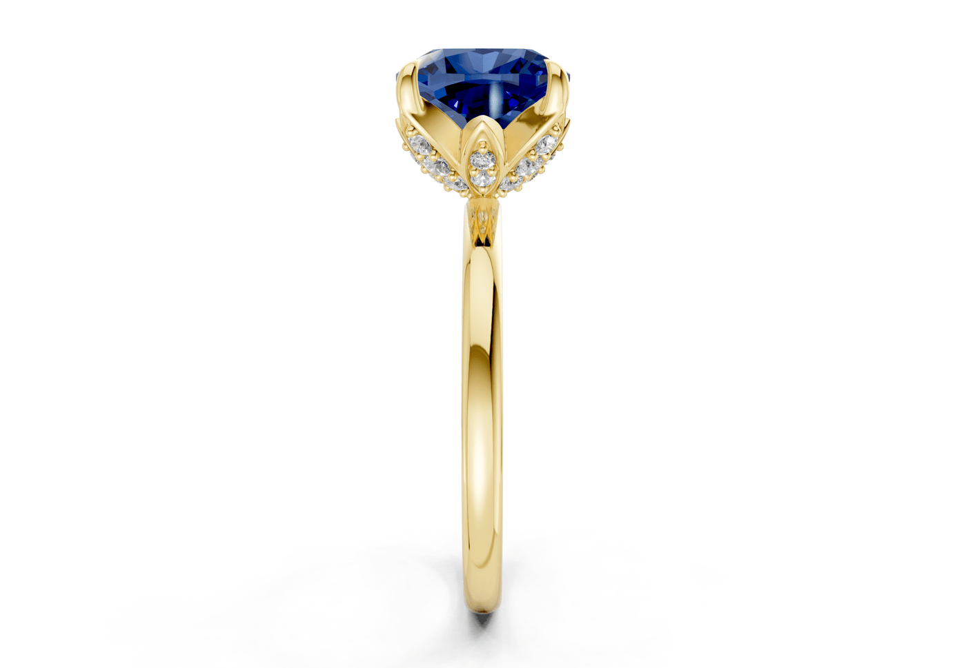 Skye Sapphire Gemstone Solitaire Cushion Squareuare Cut 1.8mm Engagement Ring