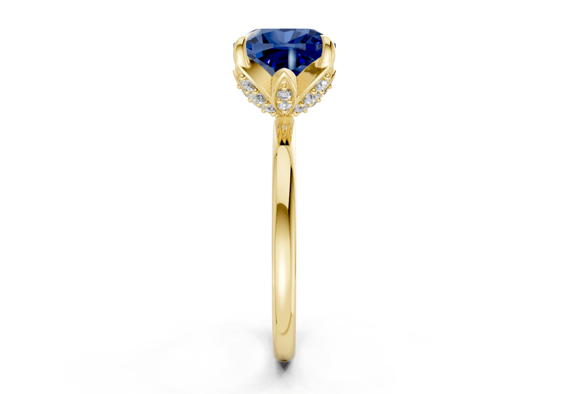 Skye Sapphire Gemstone Solitaire Cushion Squareuare Cut 1.8mm Engagement Ring - Ring Premier