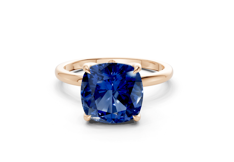 Skye Sapphire Gemstone Solitaire Cushion Squareuare Cut 1.8mm Engagement Ring - Ring Premier