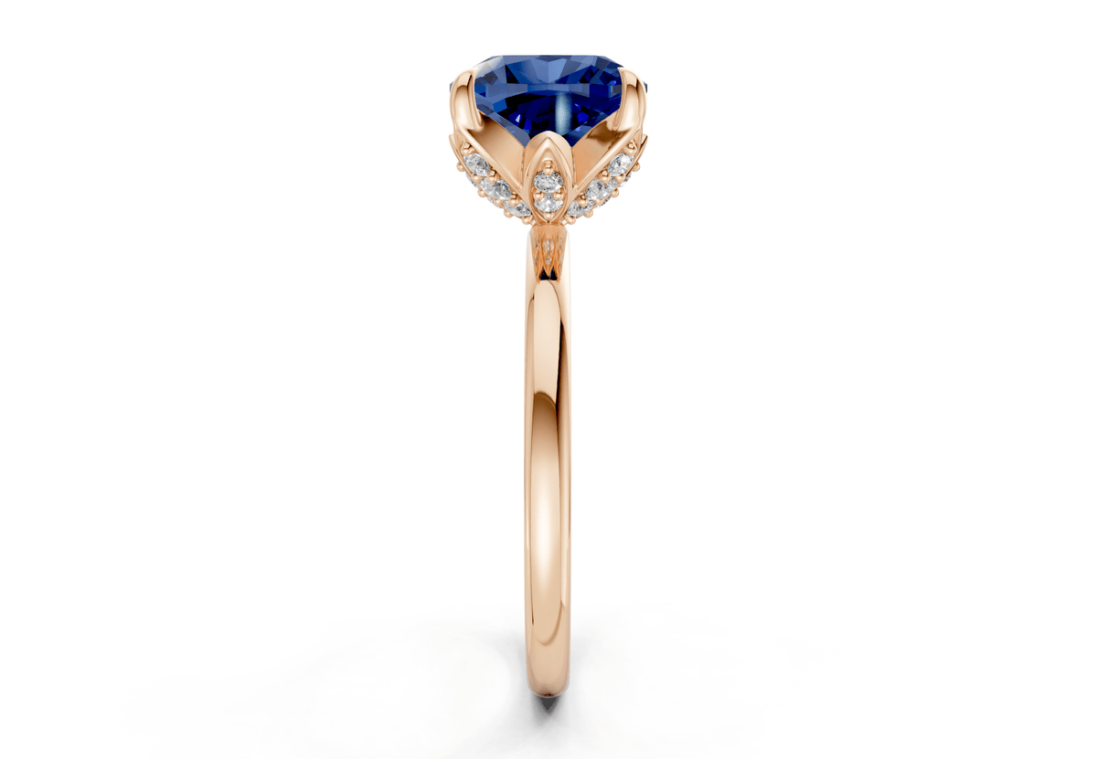 Skye Sapphire Gemstone Solitaire Cushion Squareuare Cut 1.8mm Engagement Ring