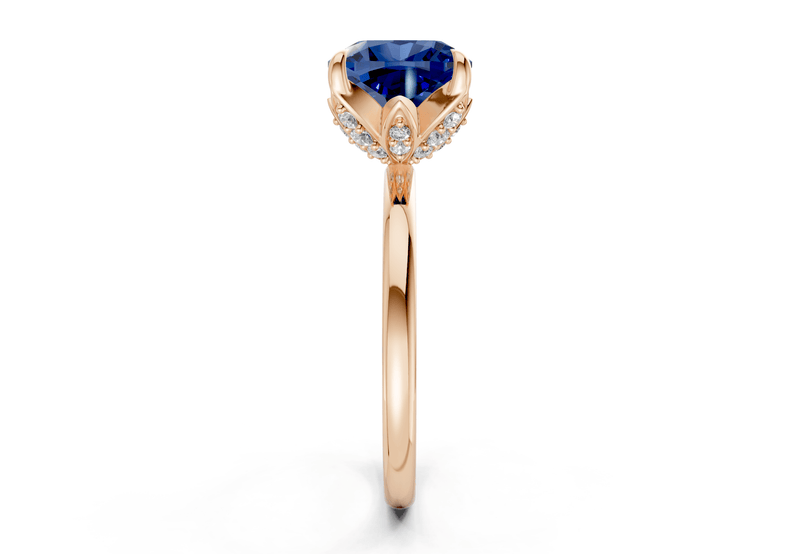 Skye Sapphire Gemstone Solitaire Cushion Squareuare Cut 1.8mm Engagement Ring - Ring Premier