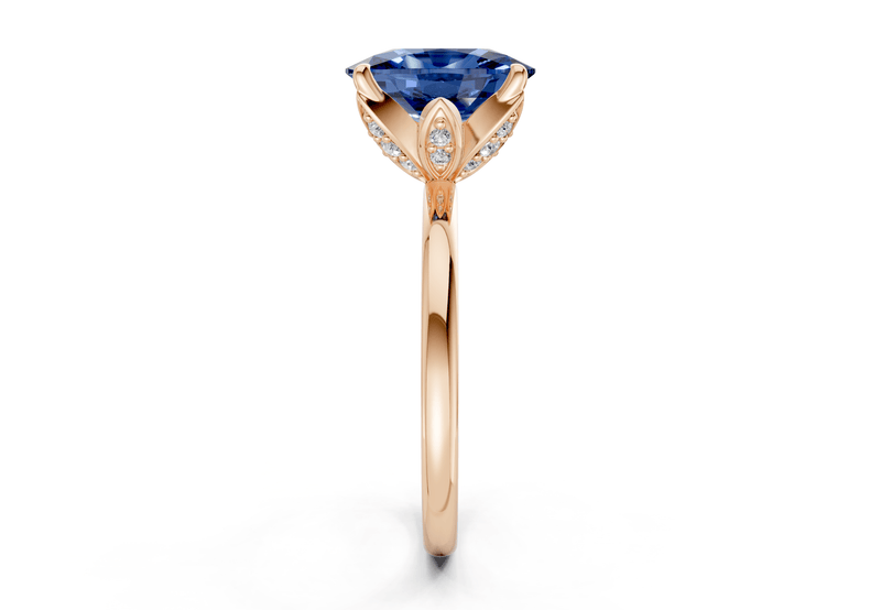 Skye Sapphire Gemstone Solitaire Elongated Cushion Cut 1.8mm Engagement Ring - Ring Premier