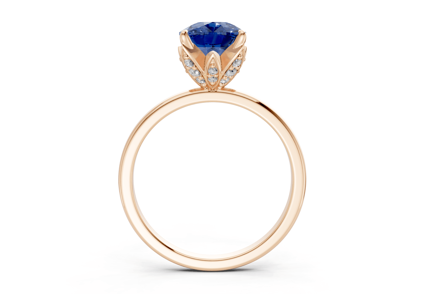 Skye Sapphire Gemstone Solitaire Elongated Cushion Cut 1.8mm Engagement Ring