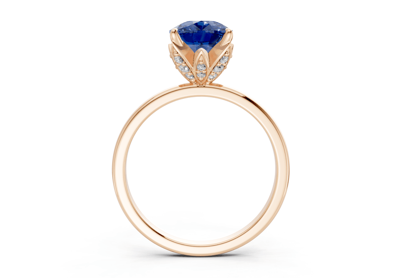 Skye Sapphire Gemstone Solitaire Elongated Cushion Cut 1.8mm Engagement Ring - Ring Premier