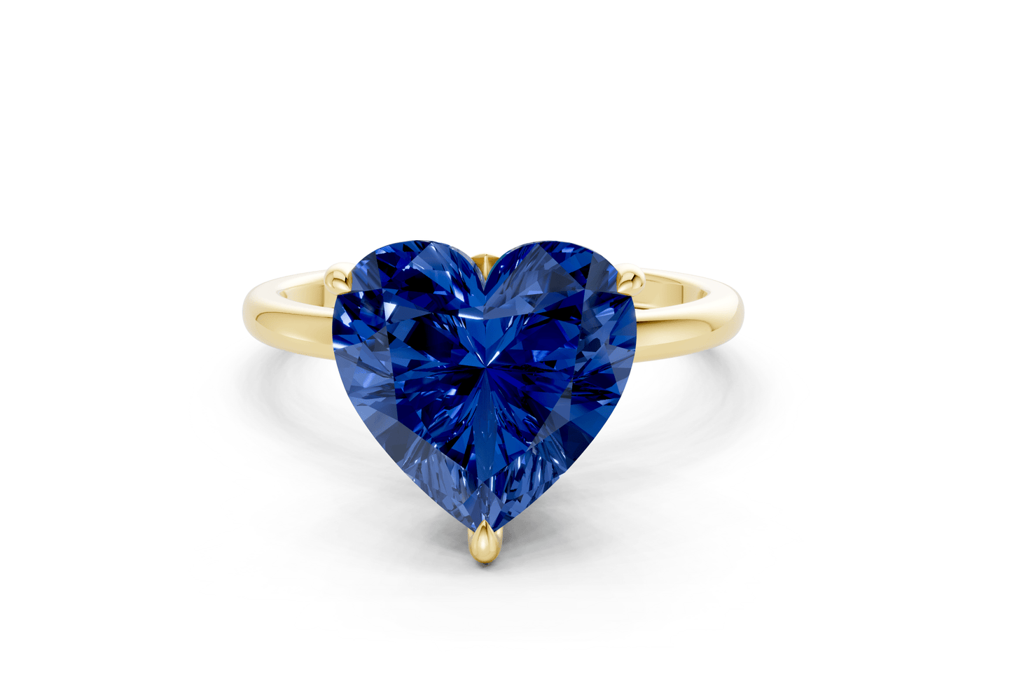 Skye Sapphire Gemstone Solitaire Heart Cut 1.8mm Engagement Ring - Ring Premier