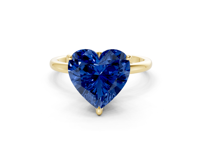 Skye Sapphire Gemstone Solitaire Heart Cut 1.8mm Engagement Ring