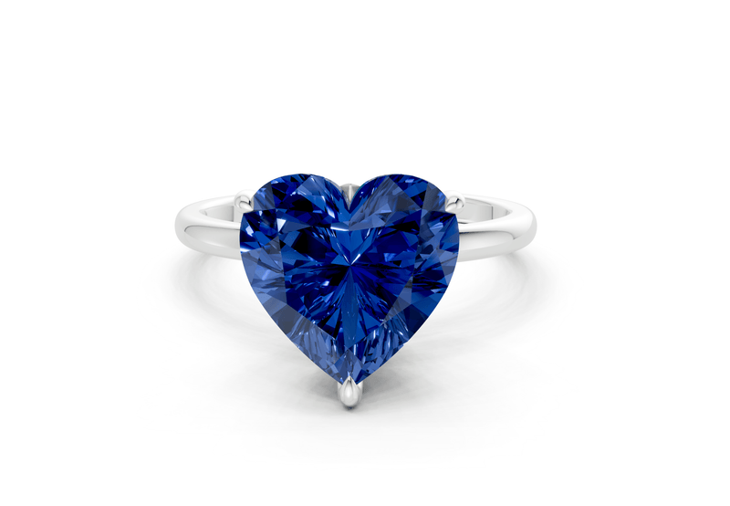 Skye Sapphire Gemstone Solitaire Heart Cut 1.8mm Engagement Ring - Ring Premier
