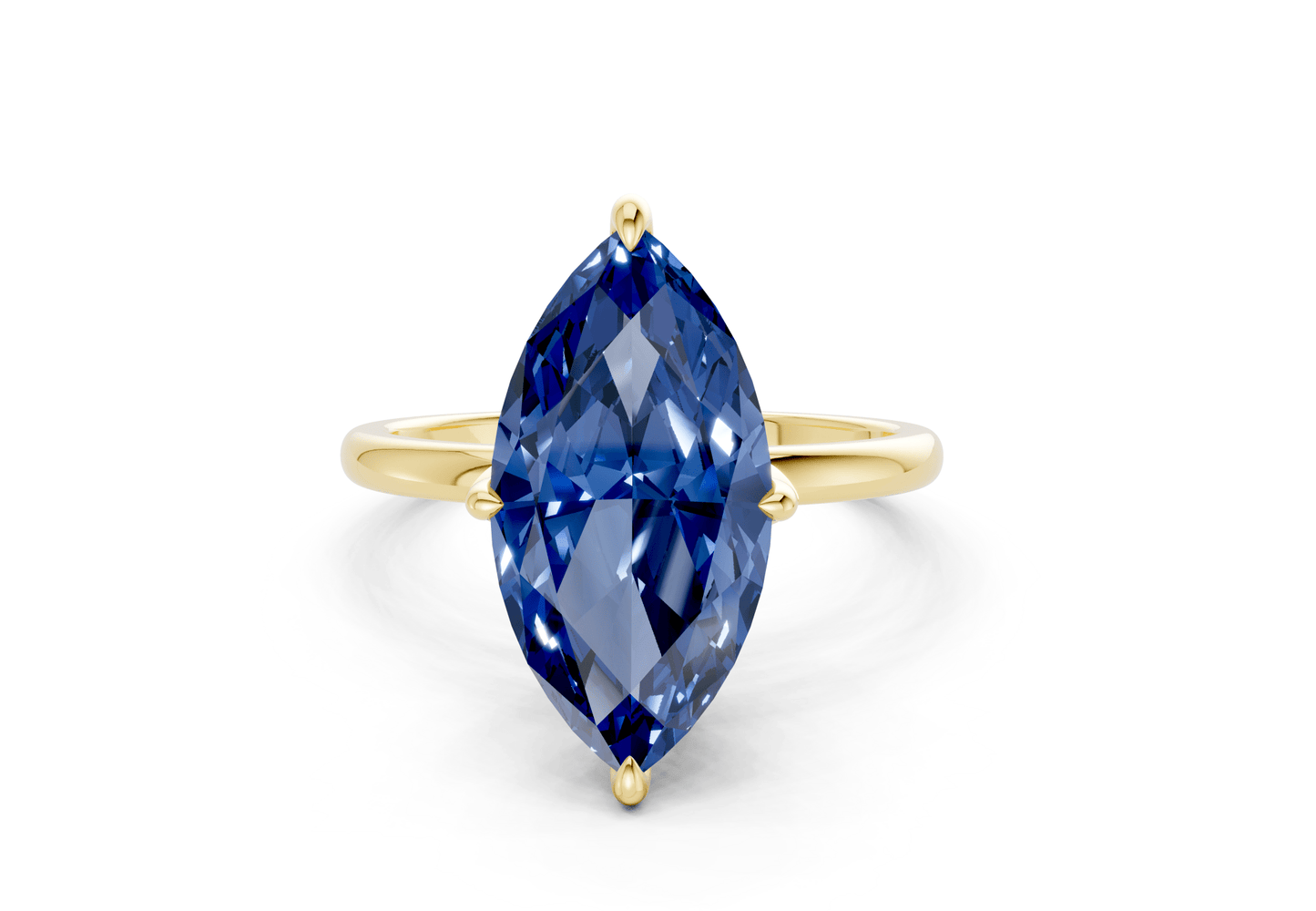 Skye Sapphire Gemstone Solitaire Marquise Cut 1.8mm Engagement Ring - Ring Premier