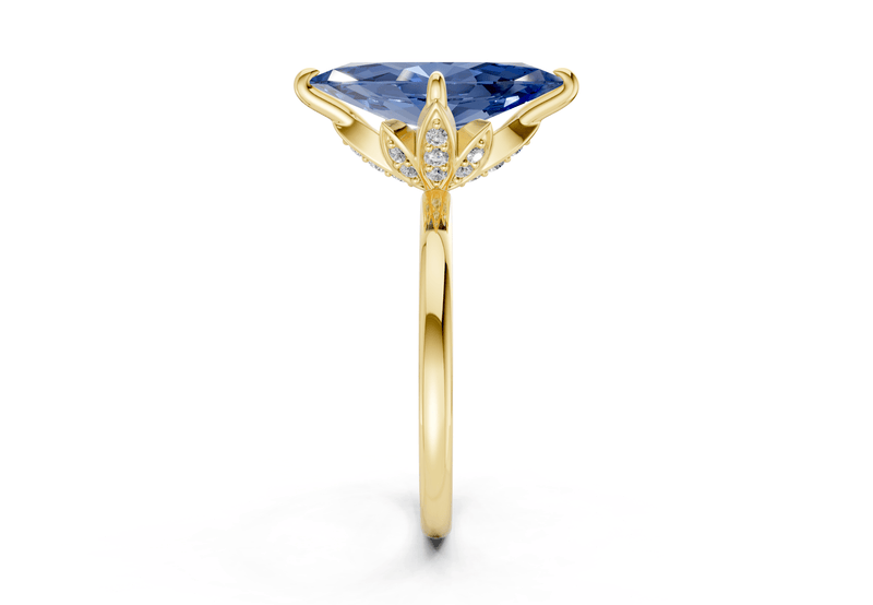 Skye Sapphire Gemstone Solitaire Marquise Cut 1.8mm Engagement Ring - Ring Premier