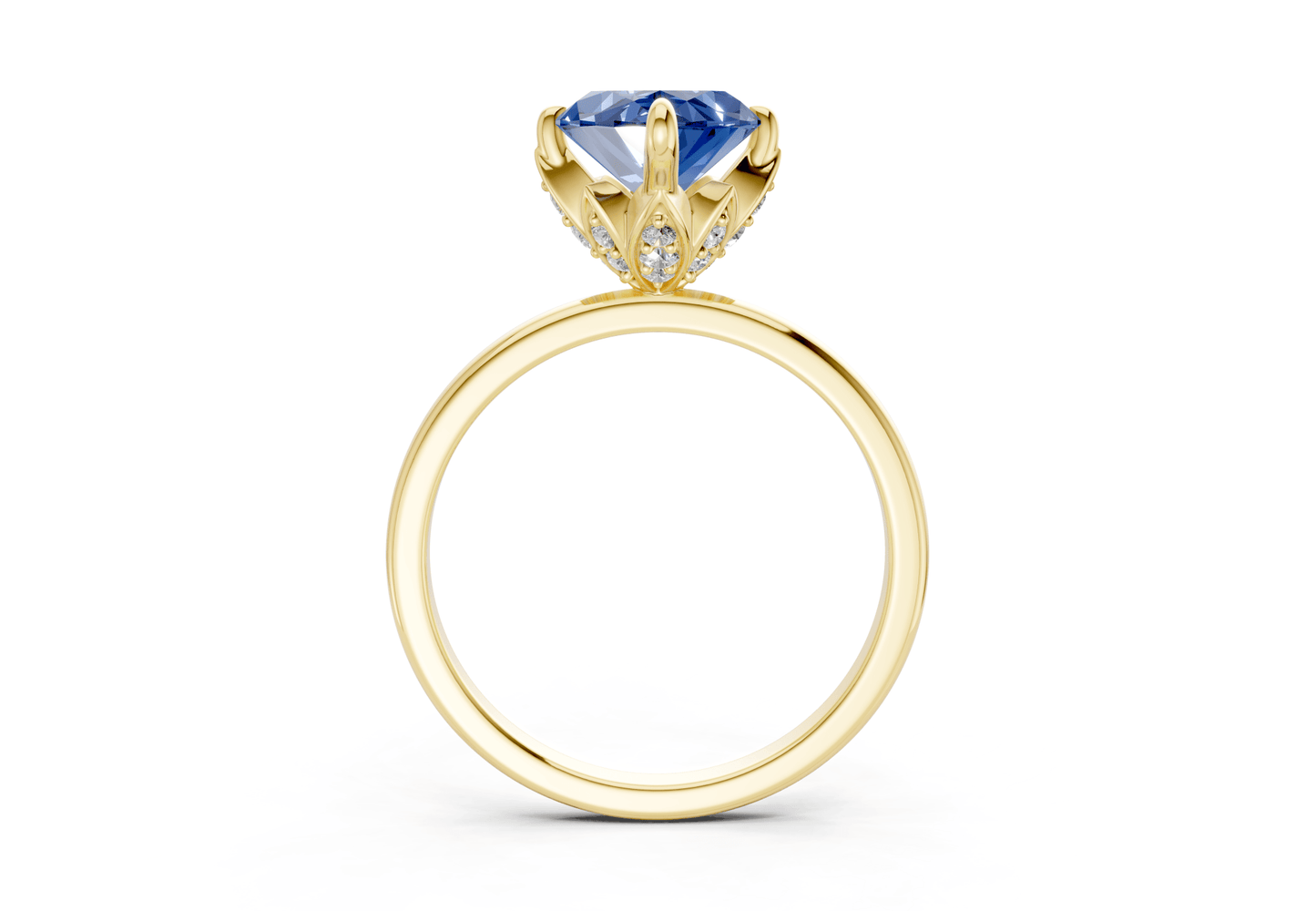 Skye Sapphire Gemstone Solitaire Marquise Cut 1.8mm Engagement Ring - Ring Premier