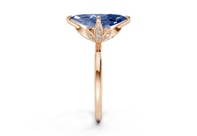 Skye Sapphire Gemstone Solitaire Marquise Cut 1.8mm Engagement Ring - Ring Premier
