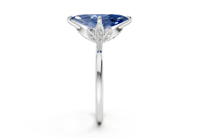 Skye Sapphire Gemstone Solitaire Marquise Cut 1.8mm Engagement Ring - Ring Premier