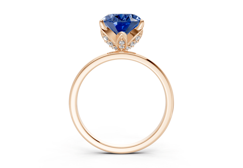 Skye Sapphire Gemstone Solitaire Oval Cut 1.8mm Engagement Ring - Ring Premier