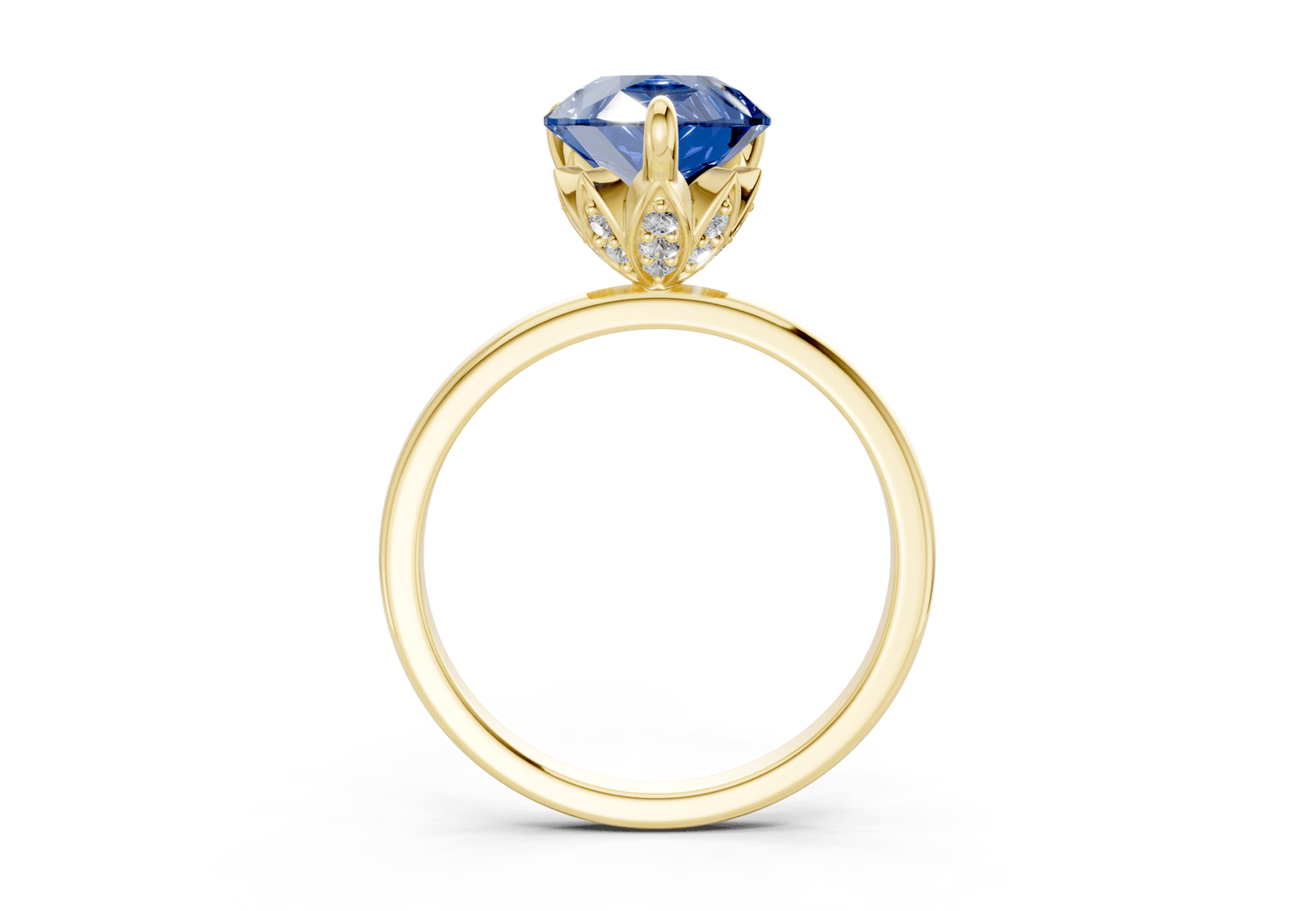 Skye Sapphire Gemstone Solitaire Pear Cut 1.8mm Engagement Ring - Ring Premier