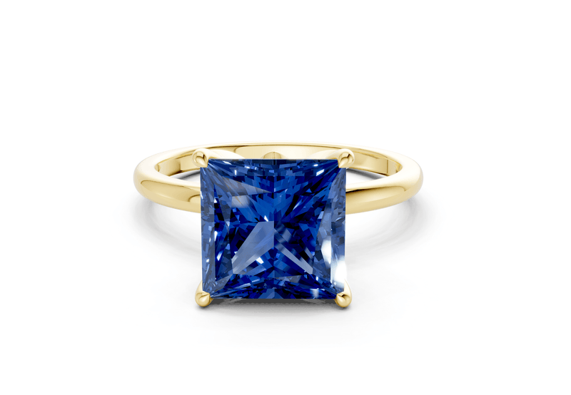 Skye Sapphire Gemstone Solitaire Princess Cut 1.8mm Engagement Ring